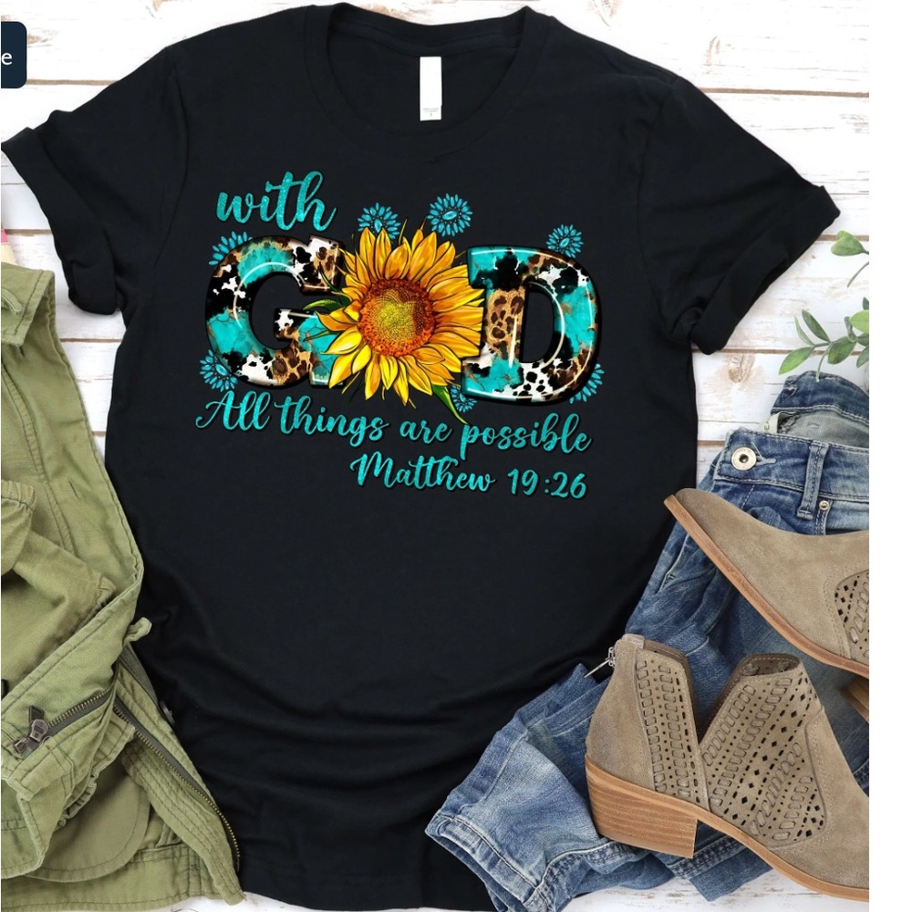 LOVEINFAITH | With God Tee | L
